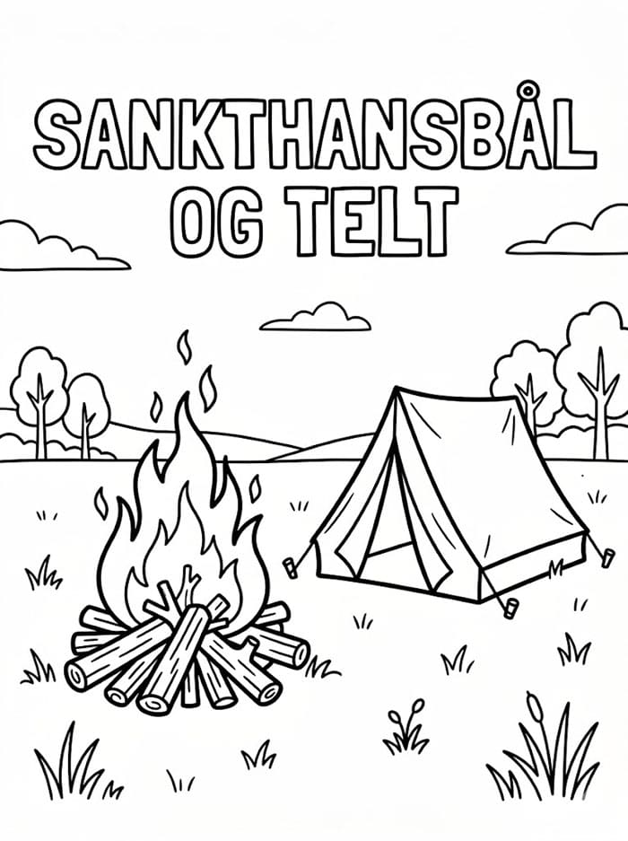 Sankthansbål og Telt fargelegging