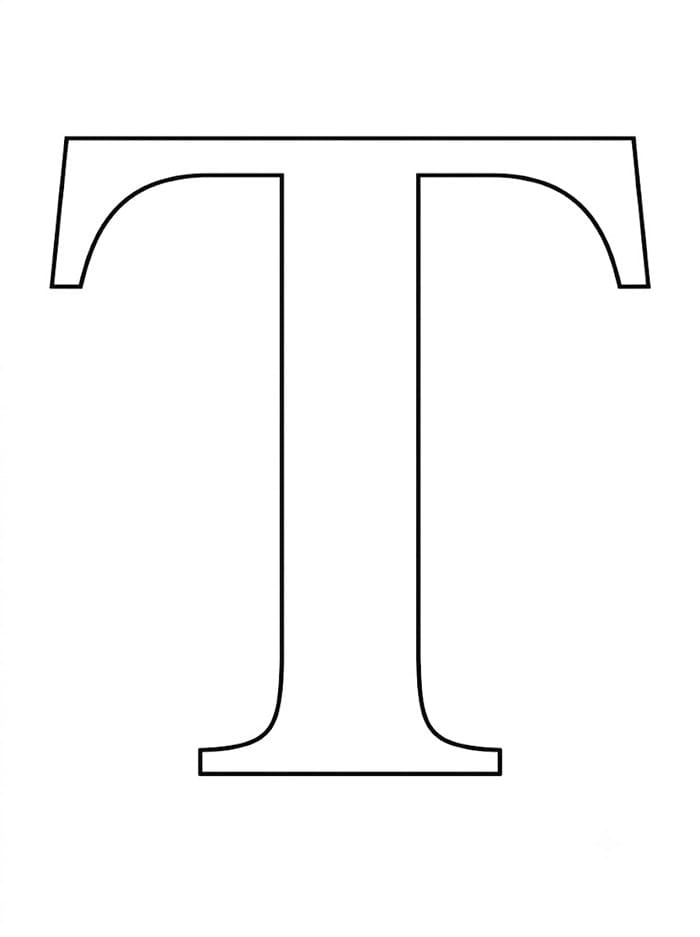 Serif bokstaven T fargelegging