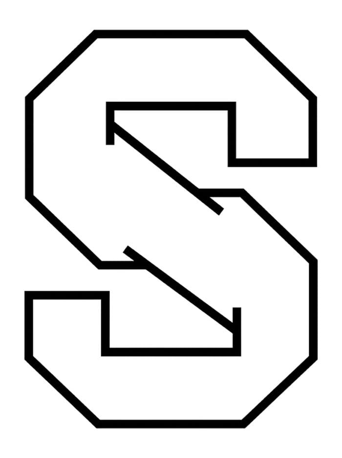 Skarp kant Bokstaven S fargelegging