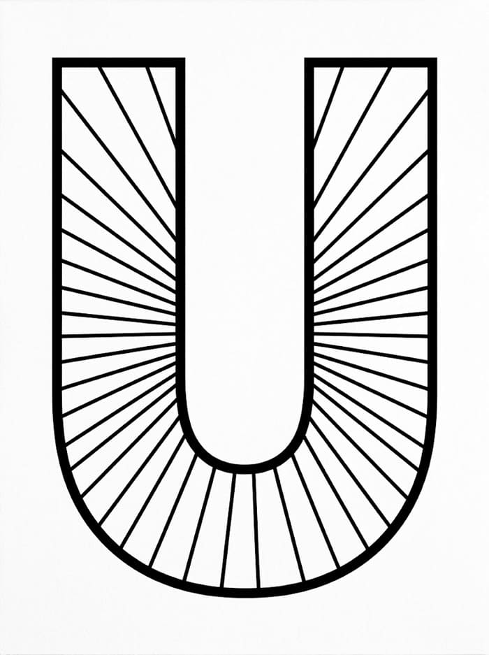 Solstråler Bokstaven U fargelegging