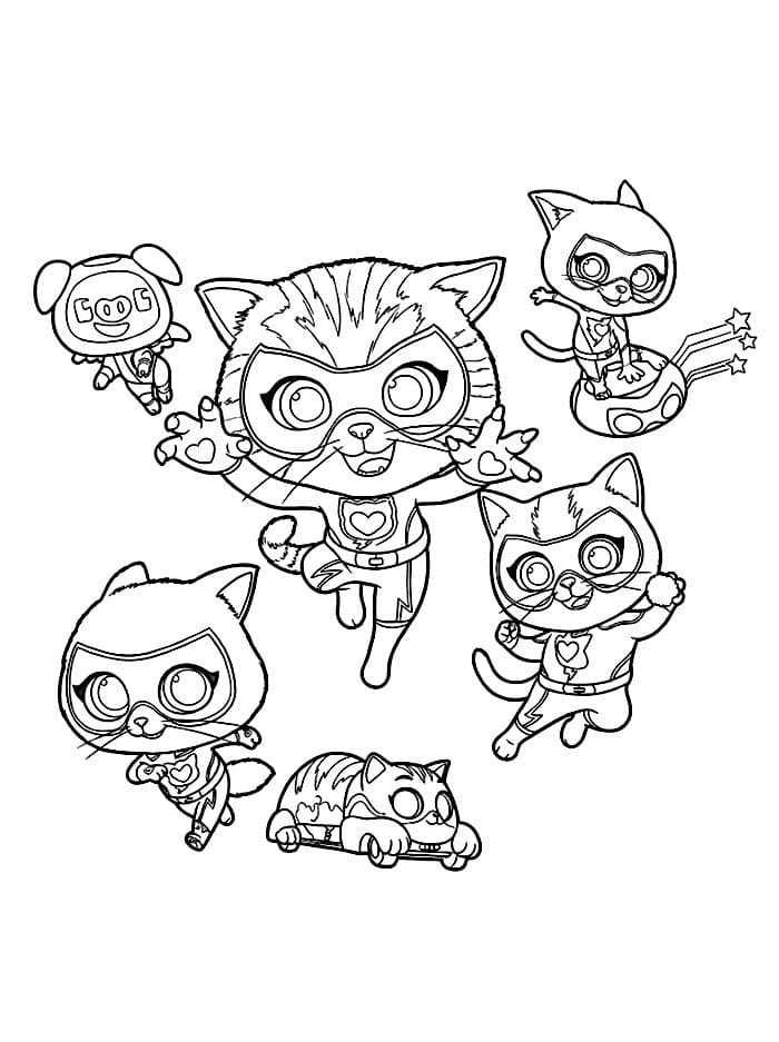 Superkattungene Charged plakat fargelegging
