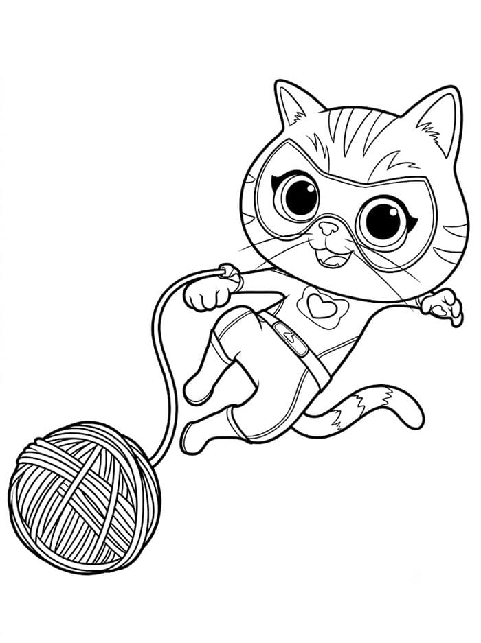 Superkattungene gratis bilde fargelegging