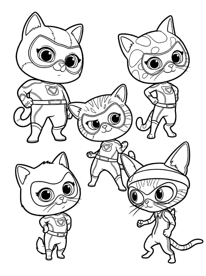 Superkattungene omriss fargelegging