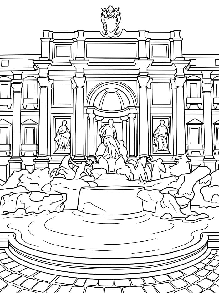 Trevi fontenen fargelegging