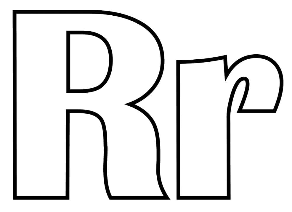 Utskriftbar bokstav R fargelegging