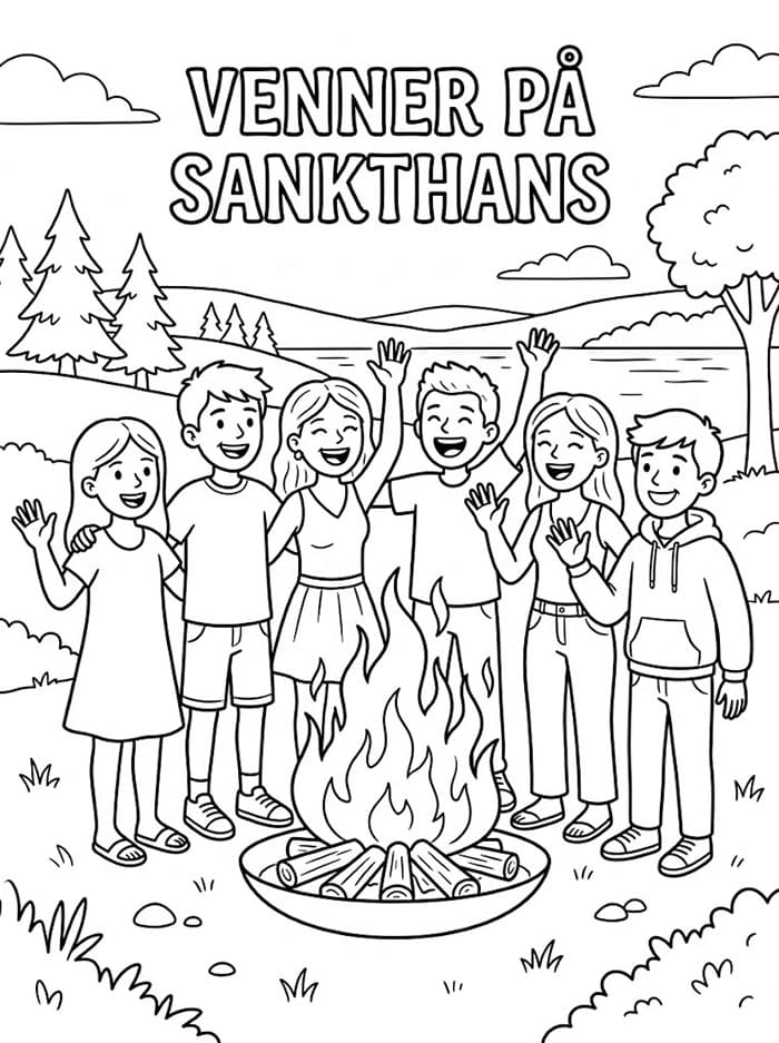Venner på Sankthans fargelegging