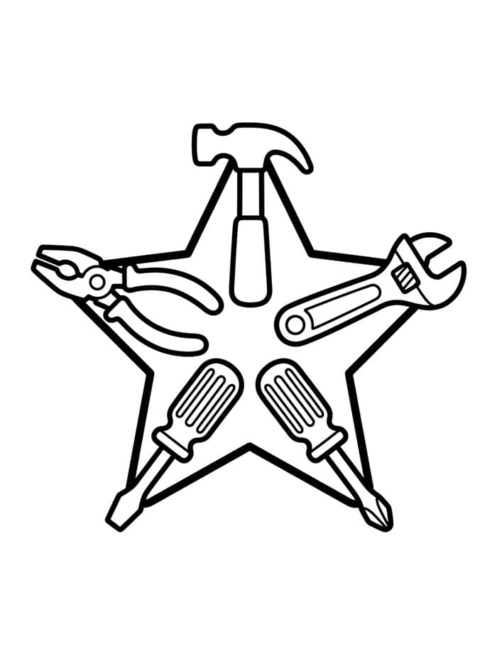 Verktøystjernearrangement fargelegging