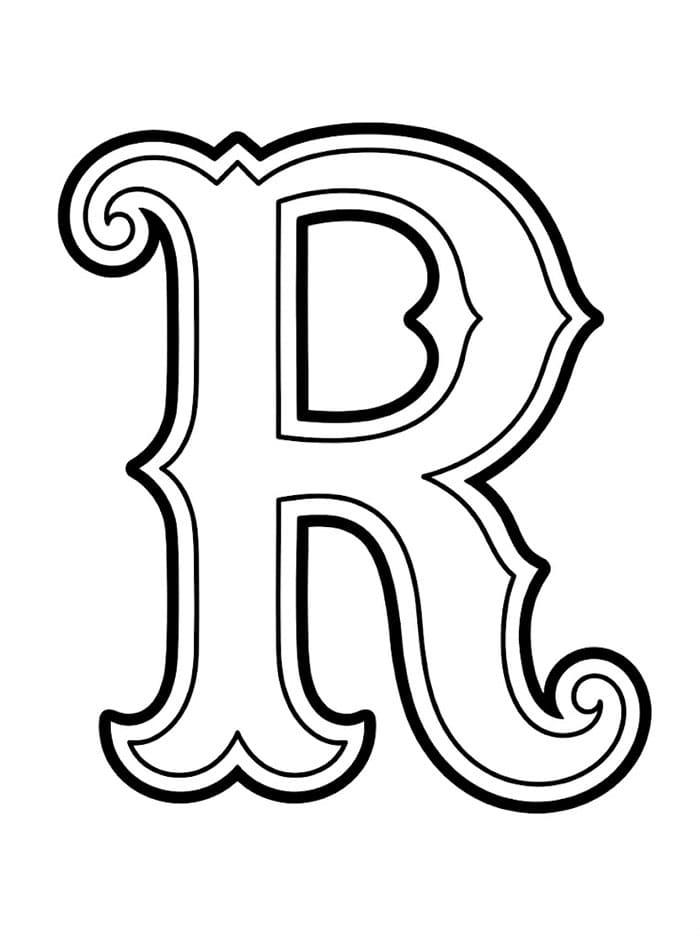 Vestlig bokstav R fargelegging