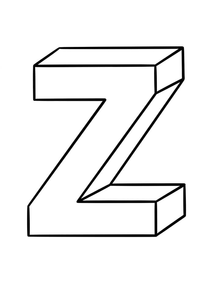 3D bokstaven Z fargelegging