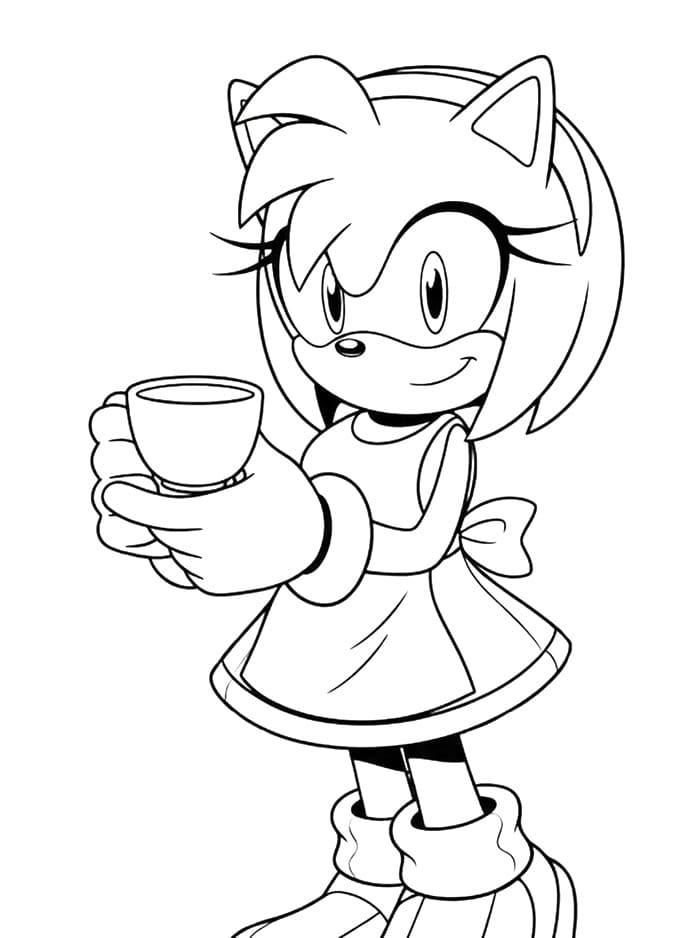 Amy Rose drikker kaffe fargelegging