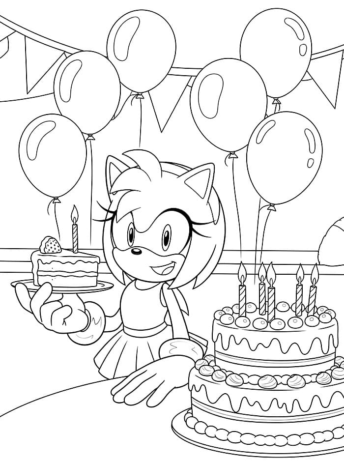 Amy Rose feirer bursdag fargelegging