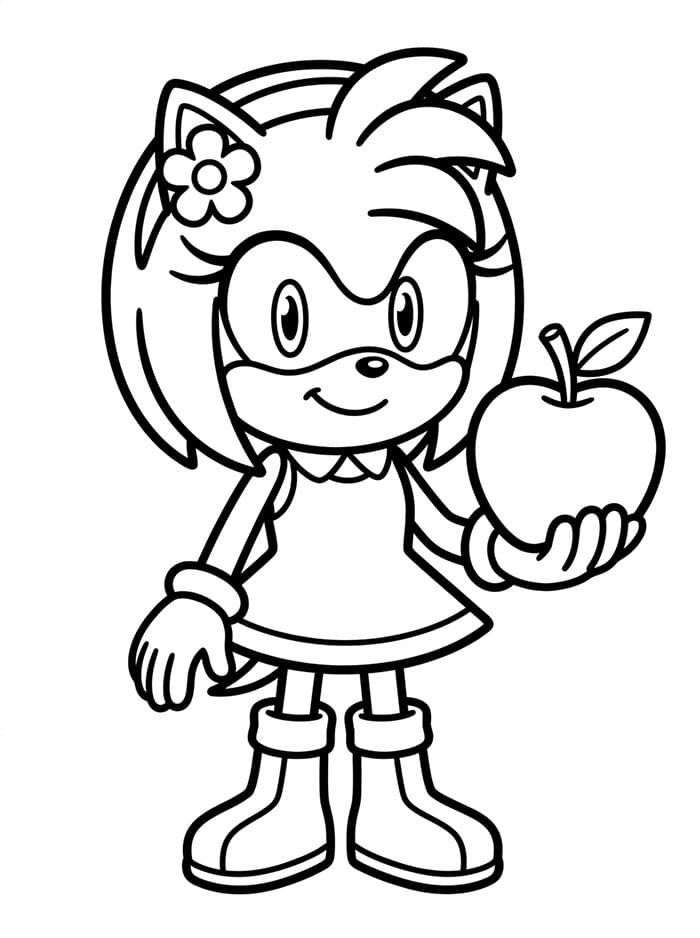 Amy Rose holder et eple fargelegging