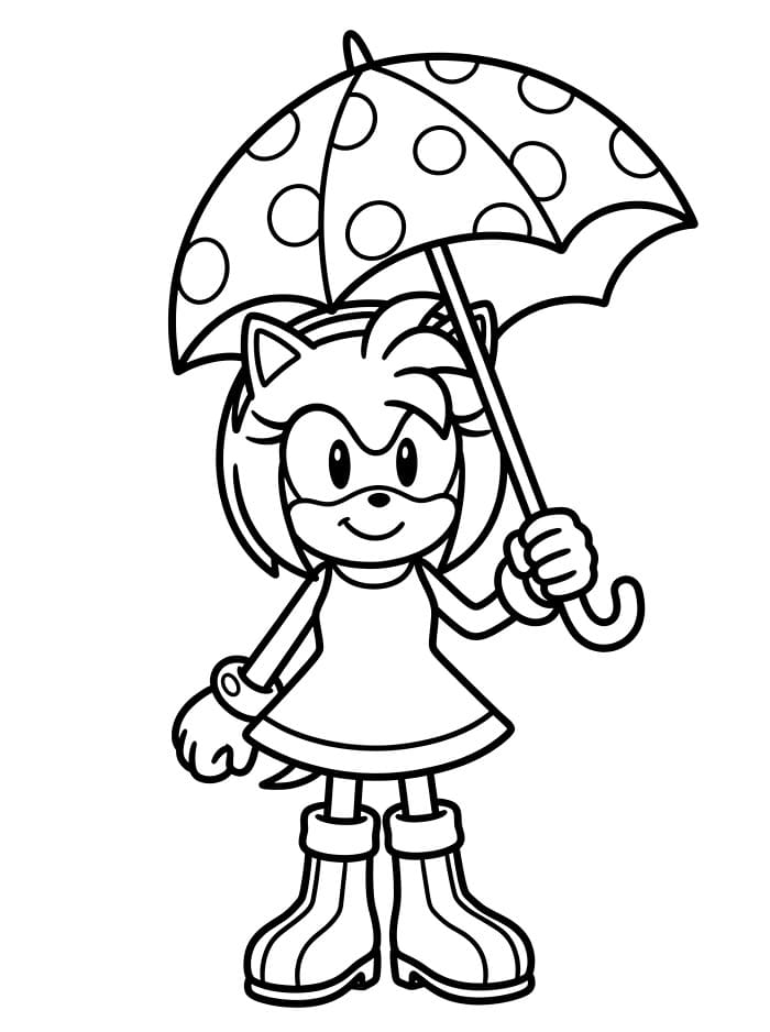 Amy Rose holder paraply fargelegging
