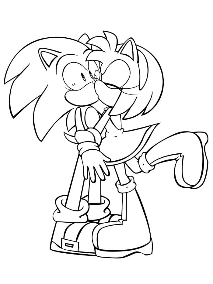 Amy Rose kysser Sonic fargelegging