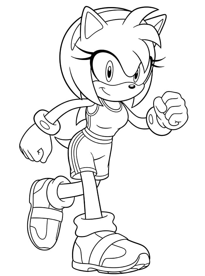 Amy Rose løpeantrekk fargelegging