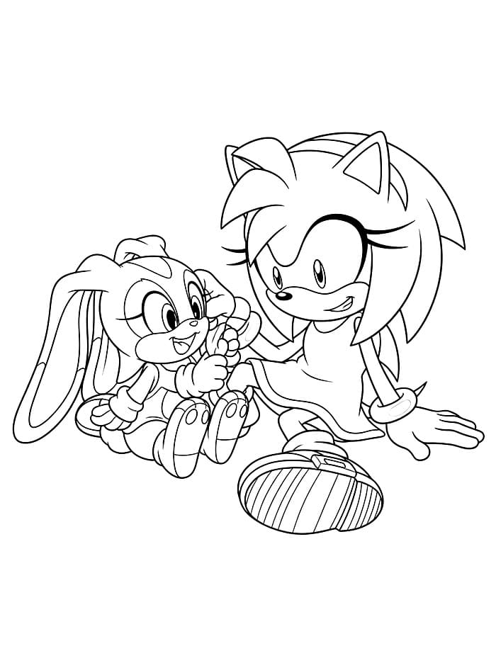 Amy Rose med glad kanin fargelegging