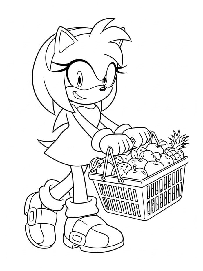 Amy Rose med kurv fargelegging
