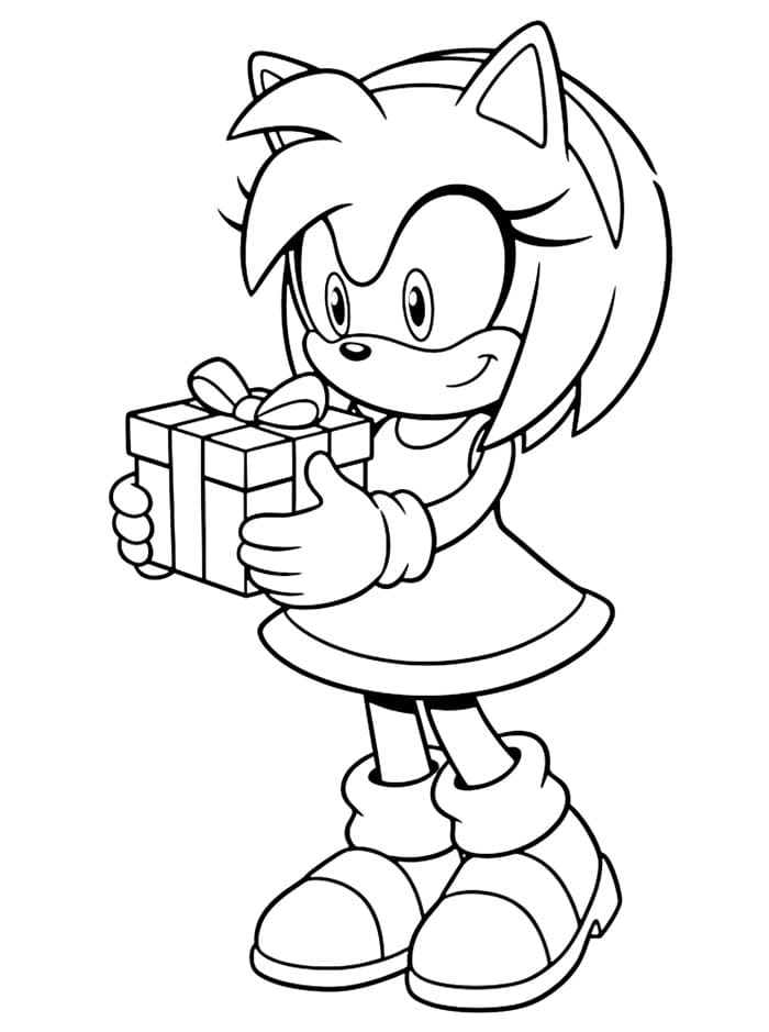 Amy Rose og gaver fargelegging