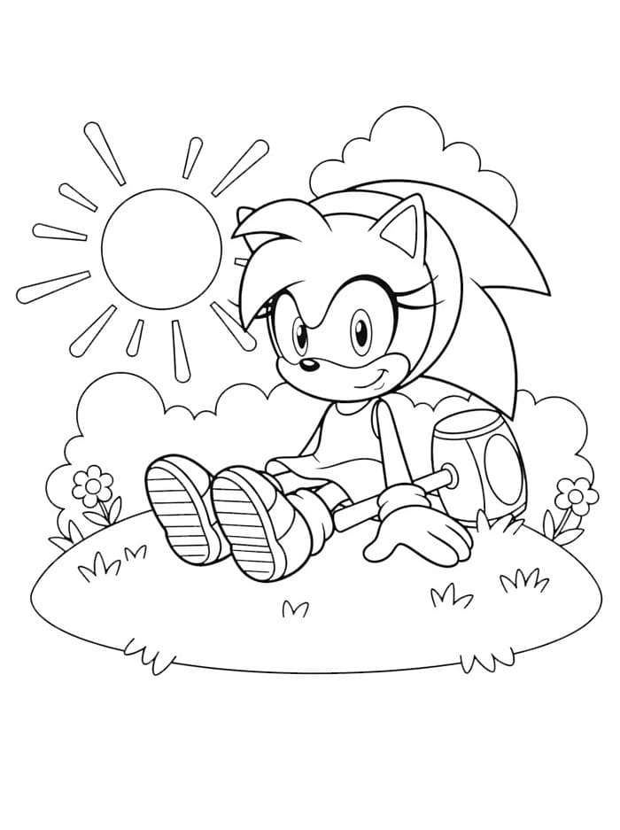 Amy Rose og solen fargelegging