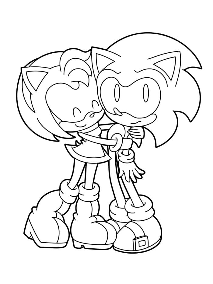 Amy Rose og Sonic bilde fargelegging