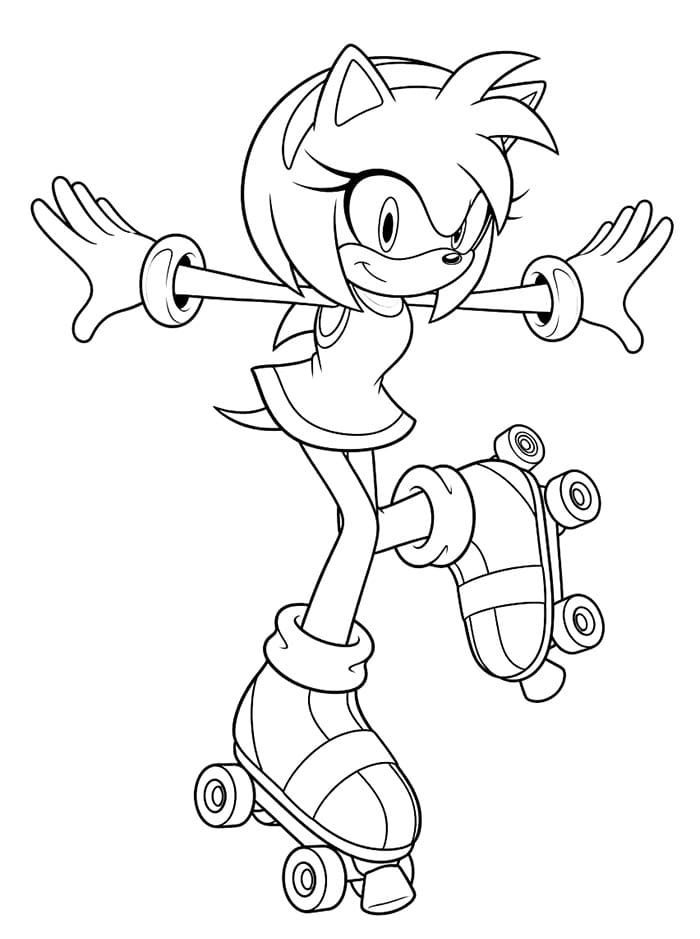 Amy Rose rulleskøyter fargelegging