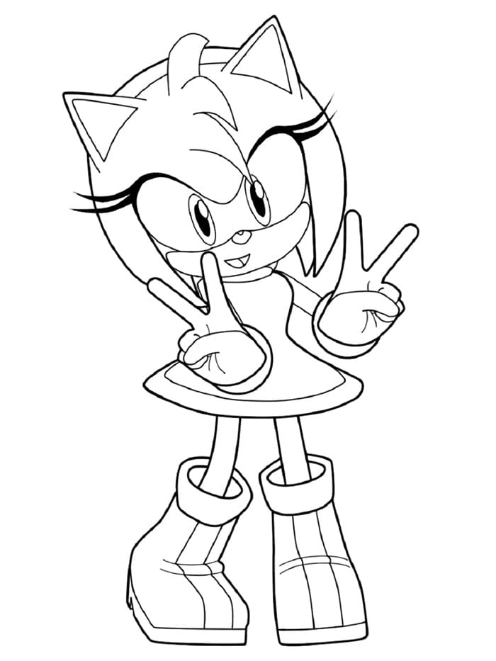 Amy Rose skal trykkes fargelegging