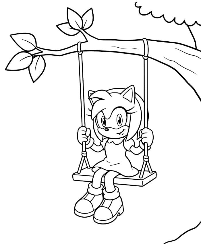 Amy Rose spiller på husken fargelegging