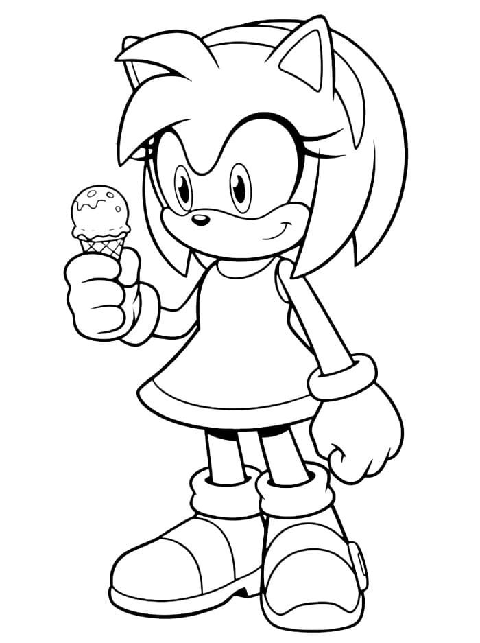 Amy Rose spiser iskrem fargelegging