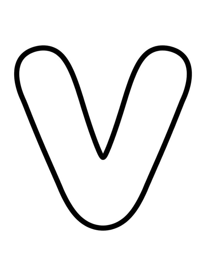 Boble av bokstav V fargelegging