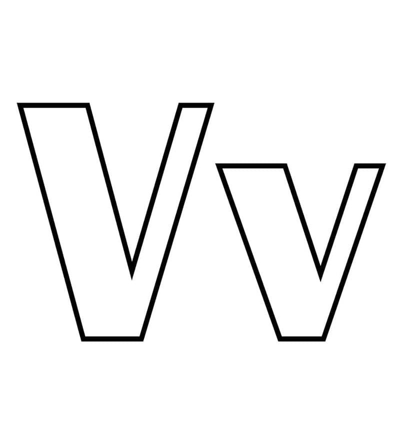 Bokstaven V for barn fargelegging