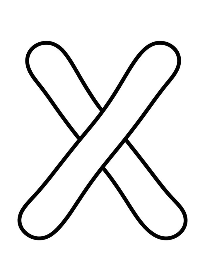 Bokstaven X er avrundet fargelegging