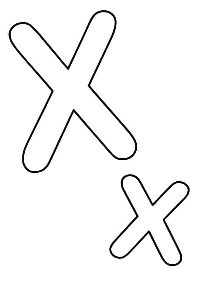 Bokstaven X for barn fargelegging