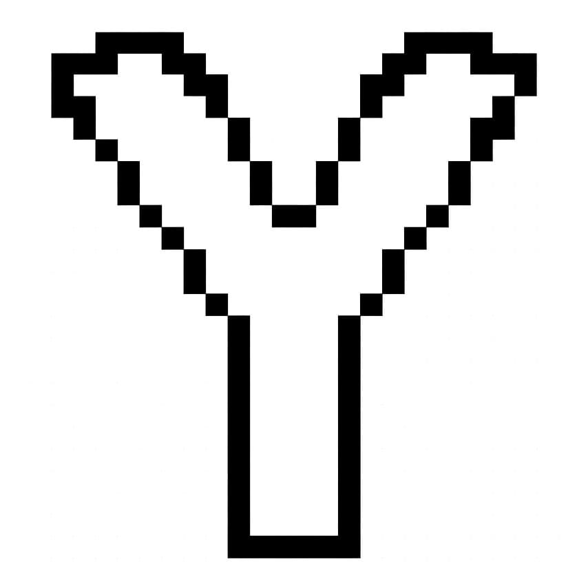 Bokstaven Y piksler fargelegging