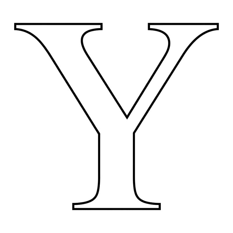 Bokstaven Y serif fargelegging