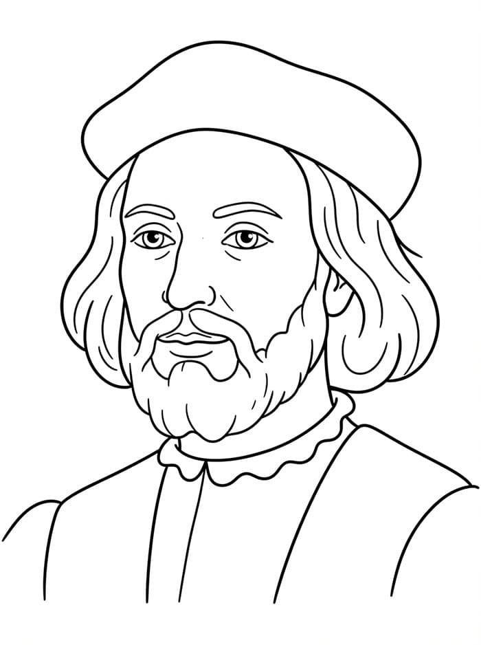 Christopher Columbus ansikt fargelegging