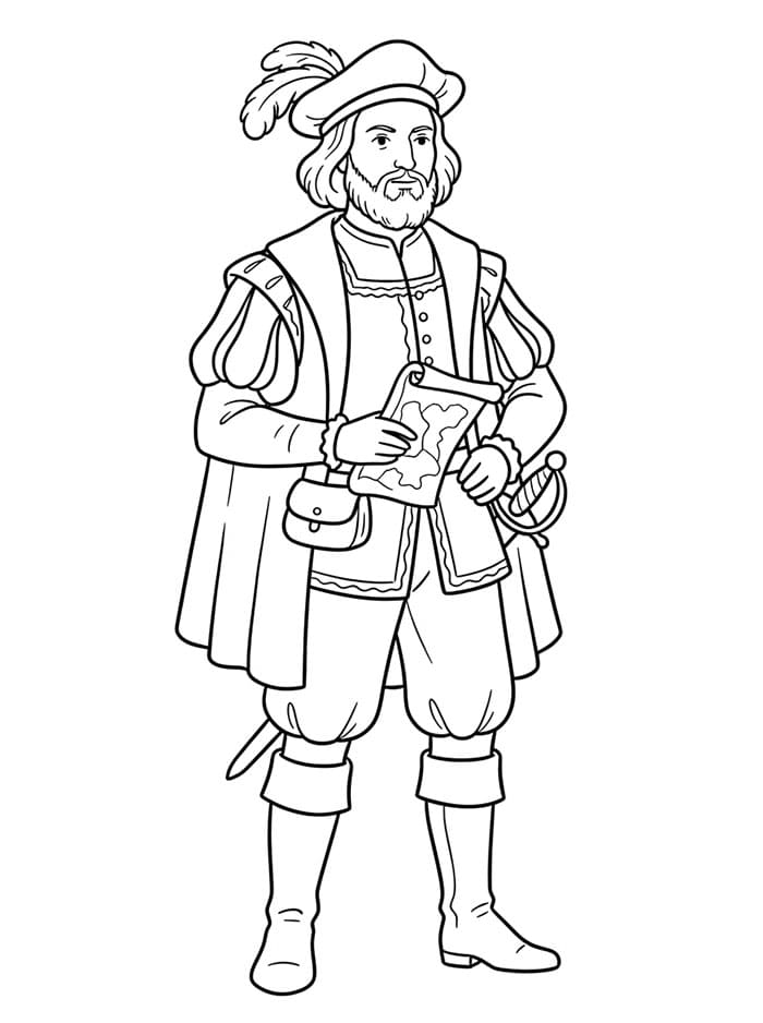 Christopher Columbus bilde fargelegging