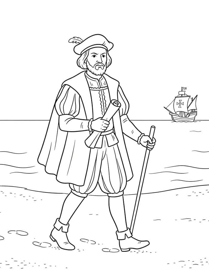 Christopher Columbus går fargelegging