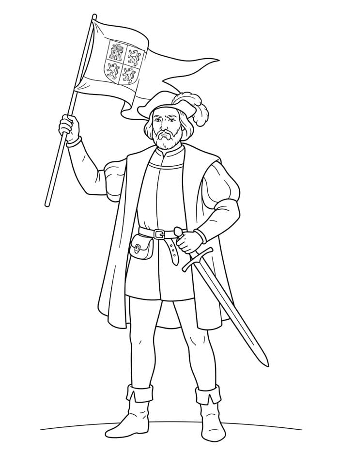Christopher Columbus holder flagget fargelegging