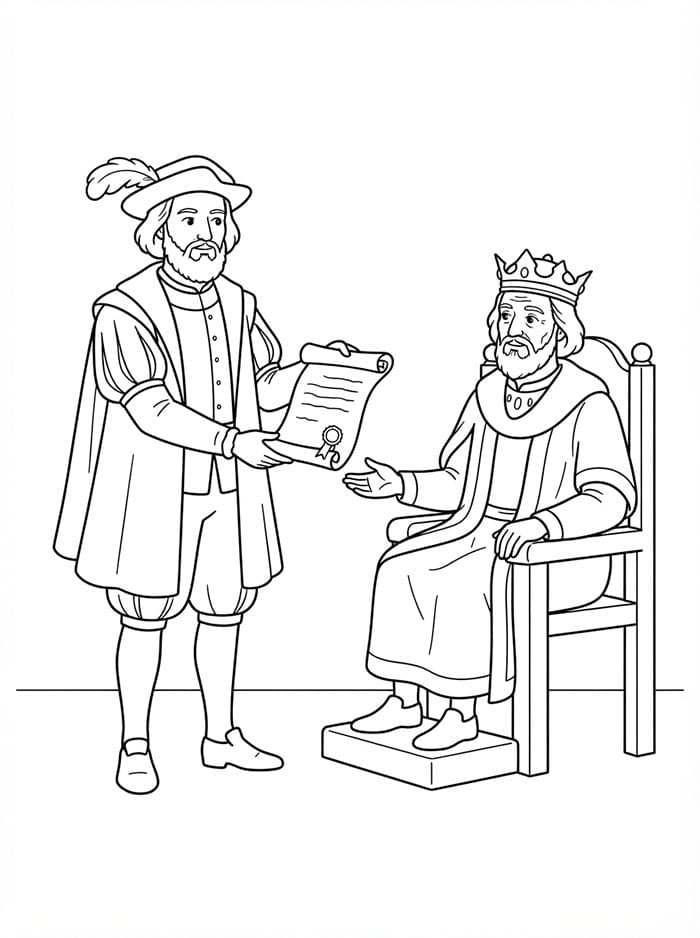 Christopher Columbus og kongen fargelegging