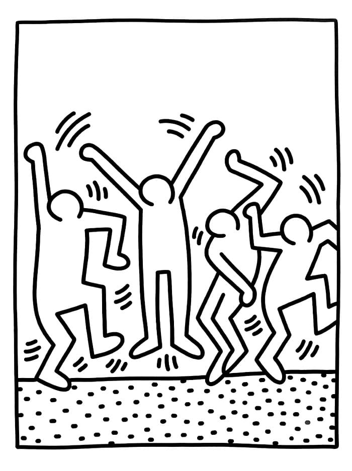 Dans av Keith Haring fargelegging