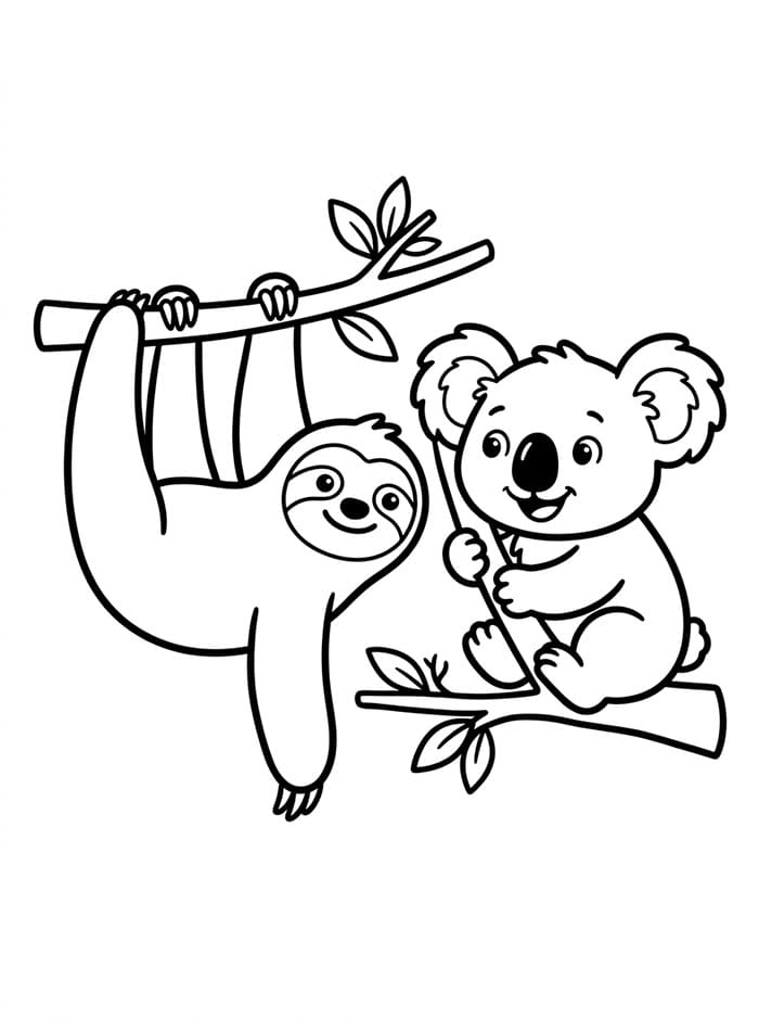 Dovendyr med en vennlig koala fargelegging