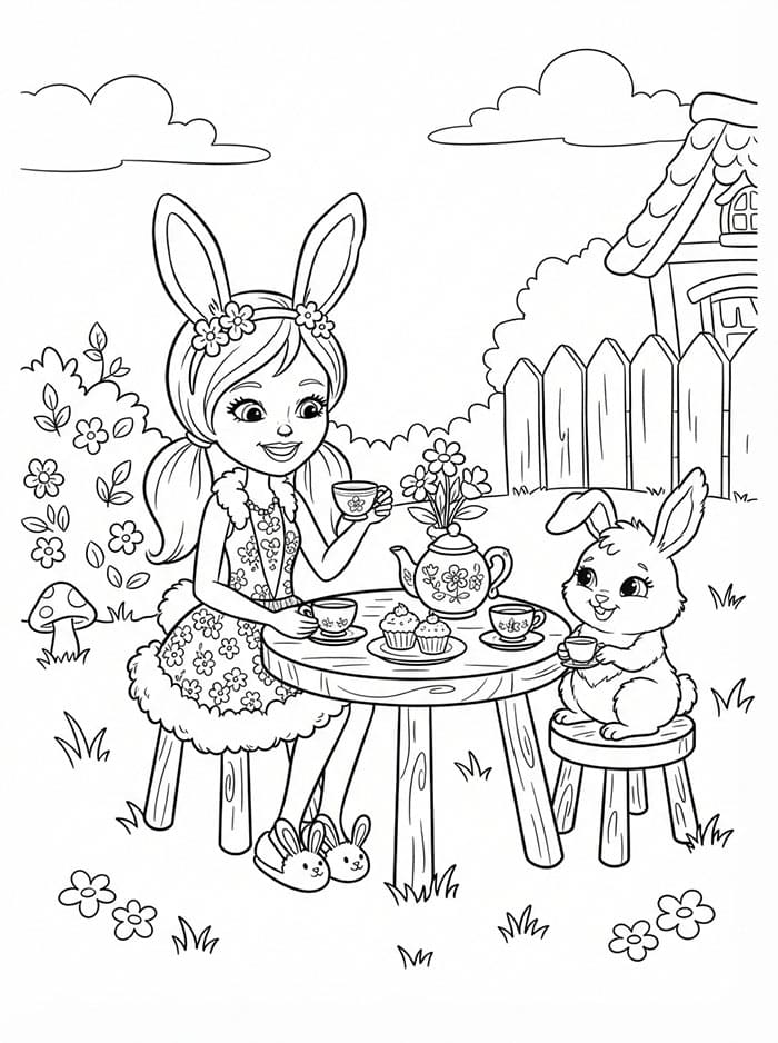 Enchantimals Bree Bunny teselskap fargelegging