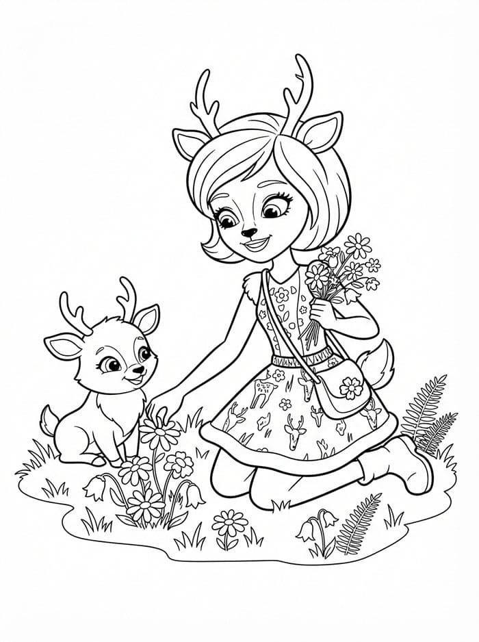 Enchantimals Danessa Deer plukker fargelegging