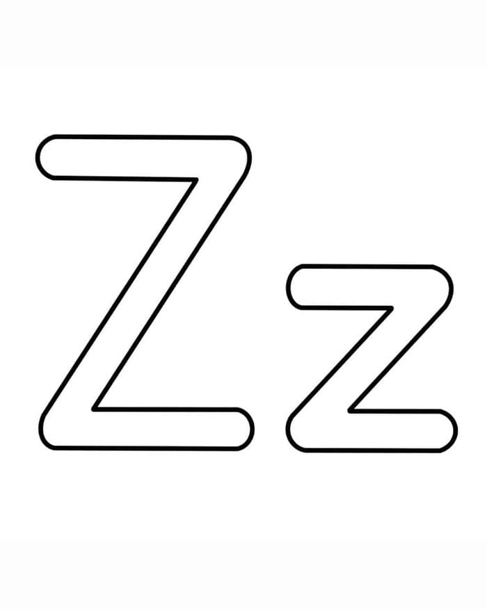 Enkel bokstav Z gratis fargelegging
