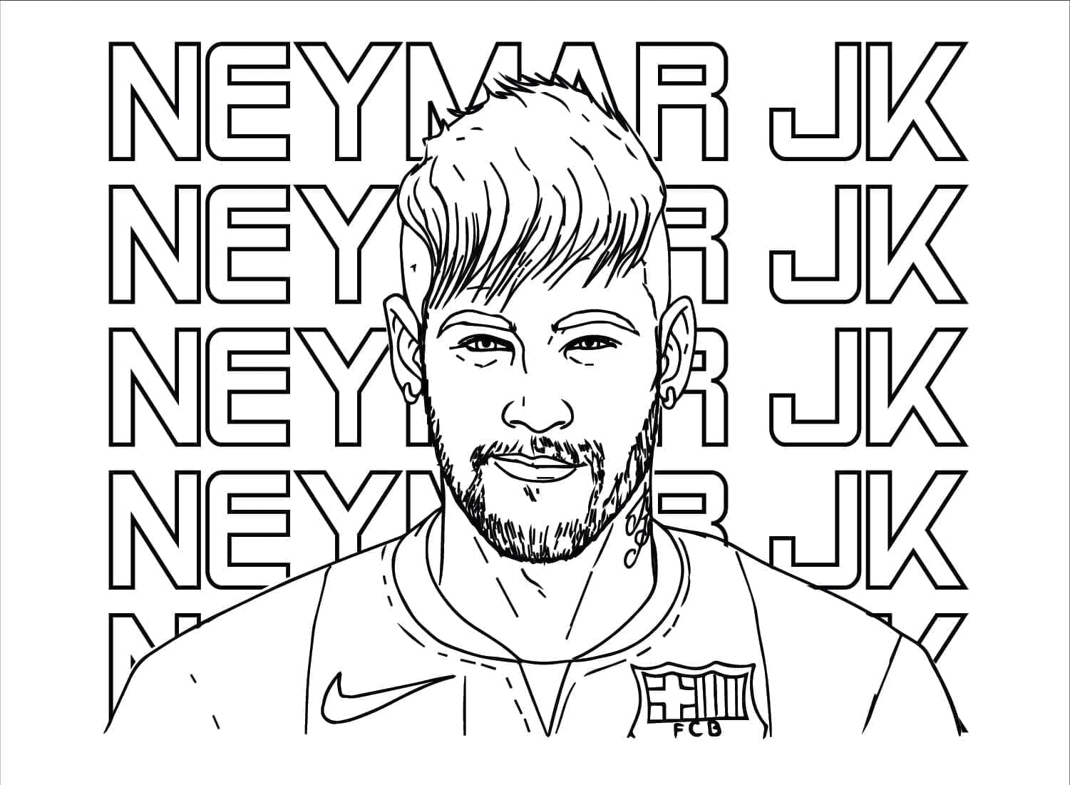 Fotballspilleren Neymar fargelegging