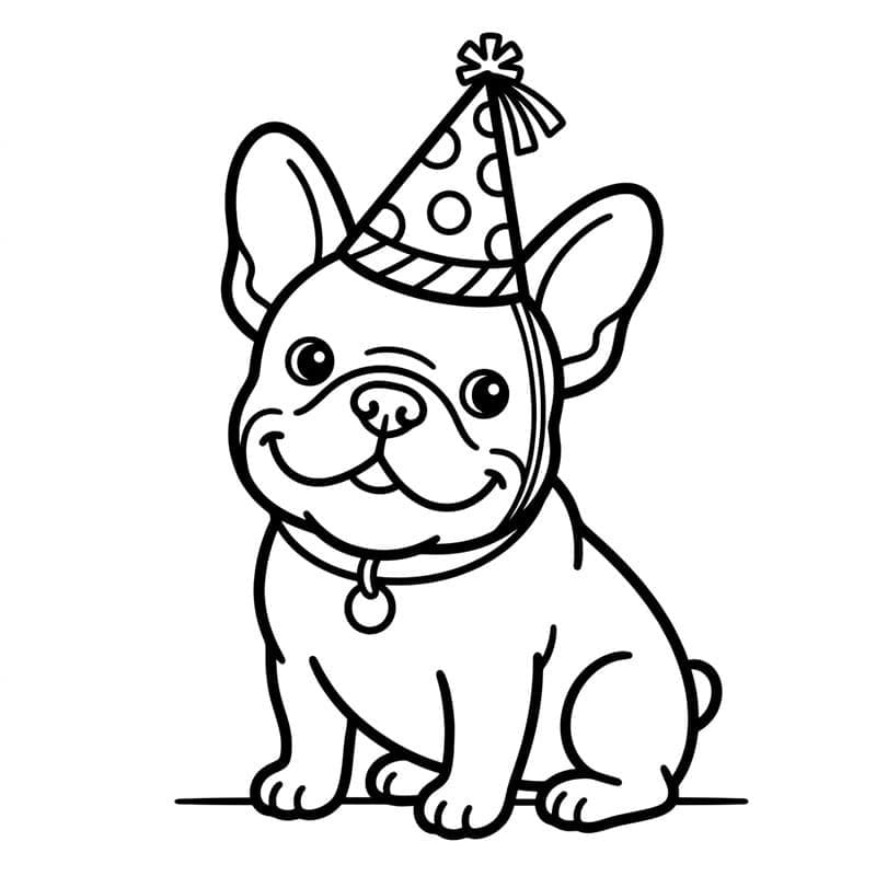 Glad fransk bulldog fargelegging
