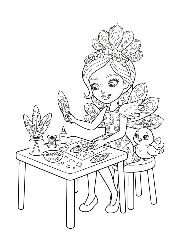 Gratis Enchantimals Patter Peacock fargelegging