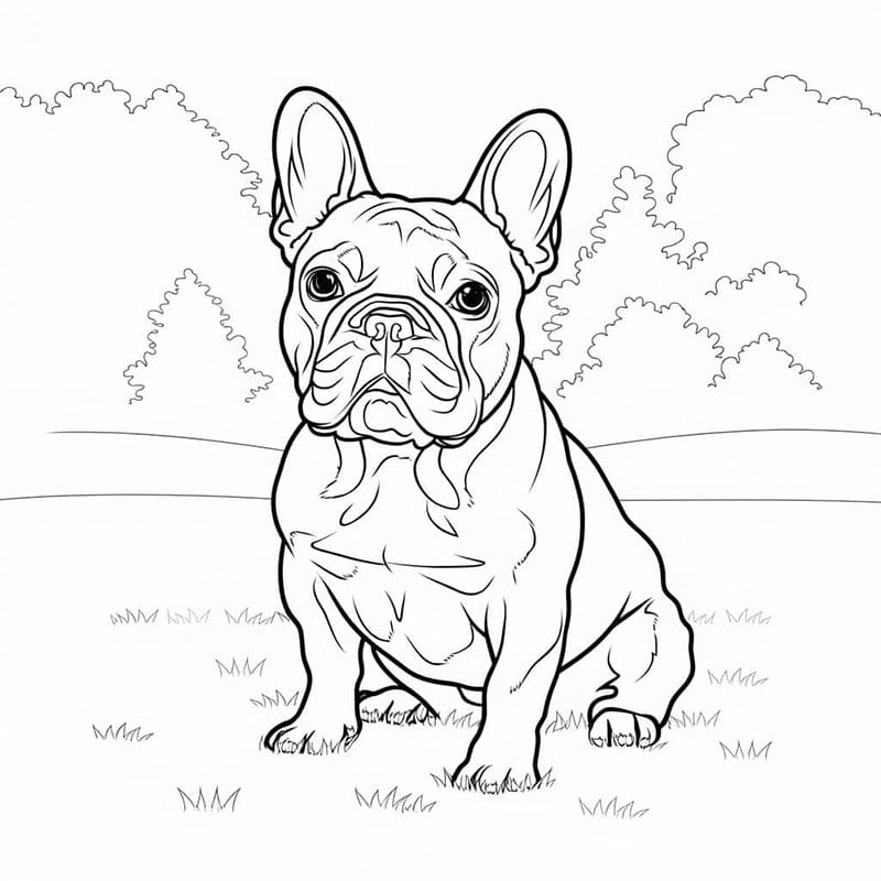 Gratis fransk bulldog fargelegging