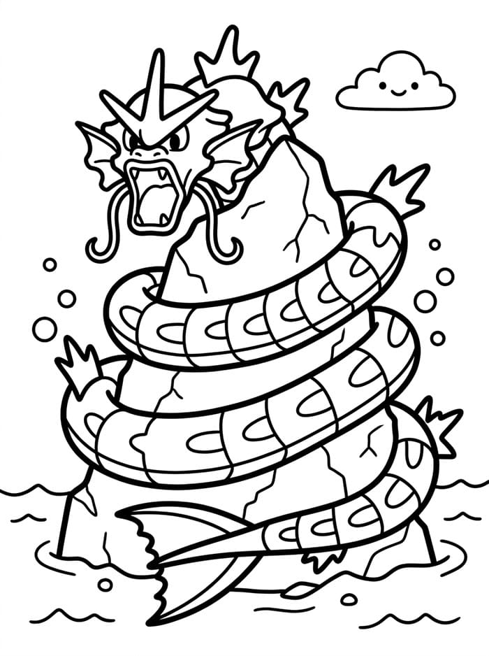 Gyarados kveiler seg fargelegging