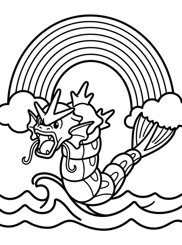 Gyarados med regnbue fargelegging
